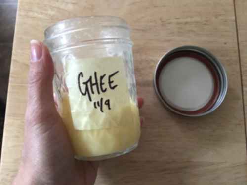 pint jar of yellow ghee